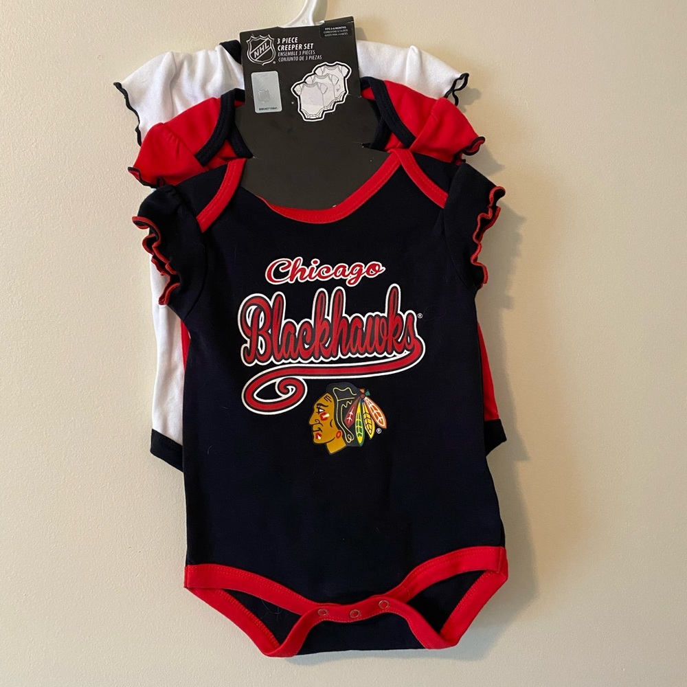 Chicago Blackhawks baby onesies